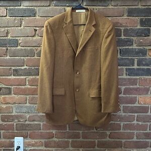 John W Nordstrom Loro Piana 100% Cashmere Camel Brown Blazer -42 bust / 32” long
